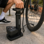 Inflador Pedal Pump - Manometro 80 Psi - C/ Válvula Dual